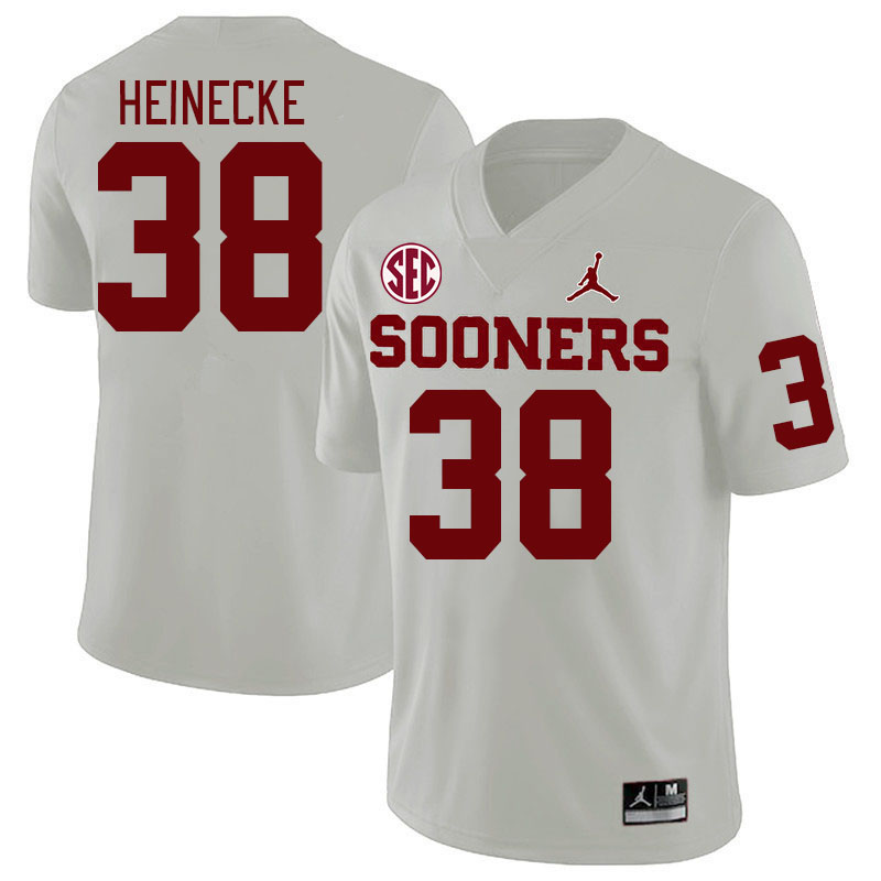 Men #38 Owen Heinecke Oklahoma Sooners 2024 SEC Conference College Football Jerseys-White